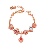Darrahopens Fashion > Women's Fashion > Women's Jewellery Hollow-out Rhinestone Heart Flower Charm Bracelet(rose gold,20cm)