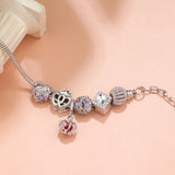 Darrahopens Fashion > Women's Fashion > Women's Jewellery Hollow-out Rhinestone Heart Flower Charm Bracelet(Silver,18cm)