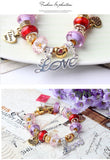 Darrahopens Fashion > Women's Fashion > Women's Jewellery Love-Themed Beaded Bracelet with Crystal & Letter Pendant(19cm)
