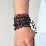 Darrahopens Fashion > Women's Fashion > Women's Jewellery Men's Vintage PU Leather Bracelet Set (36pcs)