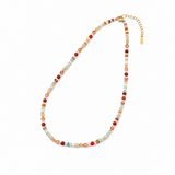 Darrahopens Fashion > Women's Fashion > Women's Jewellery Multicolour Tourmaline Stone and Pearl Beaded Necklace - Colourful Layering Choker with Summer Style, Versatile Everyday Wear and Gift Friendly Appeal for Women In Australia - Darrahopens