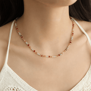 Darrahopens Fashion > Women's Fashion > Women's Jewellery Multicolour Tourmaline Stone and Pearl Beaded Necklace - Colourful Layering Choker with Summer Style, Versatile Everyday Wear and Gift Friendly Appeal for Women In Australia - Darrahopens
