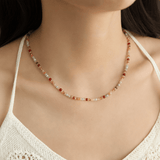 Darrahopens Fashion > Women's Fashion > Women's Jewellery Multicolour Tourmaline Stone and Pearl Beaded Necklace - Colourful Layering Choker with Summer Style, Versatile Everyday Wear and Gift Friendly Appeal for Women In Australia - Darrahopens