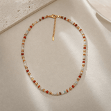 Darrahopens Fashion > Women's Fashion > Women's Jewellery Multicolour Tourmaline Stone and Pearl Beaded Necklace - Colourful Layering Choker with Summer Style, Versatile Everyday Wear and Gift Friendly Appeal for Women In Australia - Darrahopens