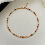 Darrahopens Fashion > Women's Fashion > Women's Jewellery Multicolour Tourmaline Stone and Pearl Beaded Necklace - Colourful Layering Choker with Summer Style, Versatile Everyday Wear and Gift Friendly Appeal for Women In Australia - Darrahopens