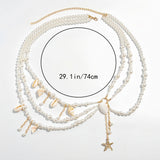 Darrahopens Fashion > Women's Fashion > Women's Jewellery Pearl and Shell Waist Chain, Women's Beach-Inspired Jewelry