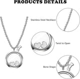 Darrahopens Fashion > Women's Fashion > Women's Jewellery Pet Ashes Memorial Necklace, Glass Circle Urn Pendant with Stainless Steel Chain for Pet Fur, Dried Flowers and Keepsake Jewellery, Transparent In Australia - Darrahopens