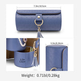 Darrahopens Fashion > Women's Fashion > Women's Jewellery Purple Travel Jewelry Case: 3-Layer PU Cylinder Organizer for Necklaces, Earrings, Gifts for Travelers & Jewelry Lovers
