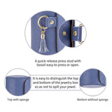 Darrahopens Fashion > Women's Fashion > Women's Jewellery Purple Travel Jewelry Case: 3-Layer PU Cylinder Organizer for Necklaces, Earrings, Gifts for Travelers & Jewelry Lovers