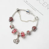 Darrahopens Fashion > Women's Fashion > Women's Jewellery Red Zircon Beaded Christmas Tree Pendant Alloy Bracelet(20cm)