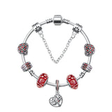 Darrahopens Fashion > Women's Fashion > Women's Jewellery Red Zircon Beaded Christmas Tree Pendant Alloy Bracelet(20cm)