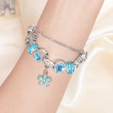 Darrahopens Fashion > Women's Fashion > Women's Jewellery Rhinestone Heart & Crown Bead Bracelet,Fashion Sweet Jewelry for Women(blue-17cm)