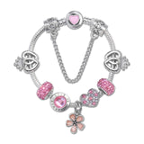 Darrahopens Fashion > Women's Fashion > Women's Jewellery Rhinestone Heart & Crown Bead Bracelet,Fashion Sweet Jewelry for Women(pink-18cm)
