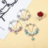 Darrahopens Fashion > Women's Fashion > Women's Jewellery Rhinestone Heart & Crown Bead Bracelet,Fashion Sweet Jewelry for Women(pink-18cm)