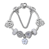 Darrahopens Fashion > Women's Fashion > Women's Jewellery Rhinestone Heart & Crown Bead Bracelet,Fashion Sweet Jewelry for Women(silver-16cm)