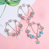 Darrahopens Fashion > Women's Fashion > Women's Jewellery Rhinestone Heart & Crown Bead Bracelet,Fashion Sweet Jewelry for Women(silver-21cm)