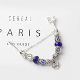Darrahopens Fashion > Women's Fashion > Women's Jewellery Romantic Love Heart Pendant Bracelet with Rhinestones, Glass Beads(18cm)