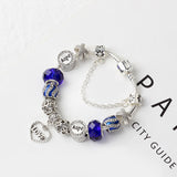 Darrahopens Fashion > Women's Fashion > Women's Jewellery Romantic Love Heart Pendant Bracelet with Rhinestones, Glass Beads(18cm)
