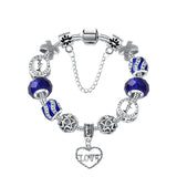 Darrahopens Fashion > Women's Fashion > Women's Jewellery Romantic Love Heart Pendant Bracelet with Rhinestones, Glass Beads(19cm)
