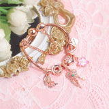 Darrahopens Fashion > Women's Fashion > Women's Jewellery Rose Gold Bracelet with Dreamcatcher & Lily Pendant, Crystal Zircon Beads(20cm)