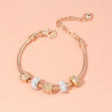Darrahopens Fashion > Women's Fashion > Women's Jewellery Rose Gold Crystal & Heart Charm Bracelet(rose gold,16cm)