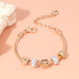 Darrahopens Fashion > Women's Fashion > Women's Jewellery Rose Gold Crystal & Heart Charm Bracelet(rose gold,19cm)