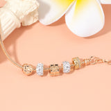 Darrahopens Fashion > Women's Fashion > Women's Jewellery Rose Gold Crystal & Heart Charm Bracelet(rose gold,19cm)