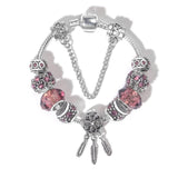 Darrahopens Fashion > Women's Fashion > Women's Jewellery Rose Red Rhinestone Big Hole Beaded Bracelet, Alloy Electroplated(20cm)