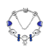 Darrahopens Fashion > Women's Fashion > Women's Jewellery Sci-Fi Universe Spaceship Robot Blue Heart Beaded Bracelet with Rhinestones(18cm)