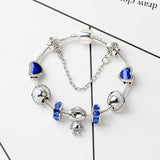 Darrahopens Fashion > Women's Fashion > Women's Jewellery Sci-Fi Universe Spaceship Robot Blue Heart Beaded Bracelet with Rhinestones(20cm)