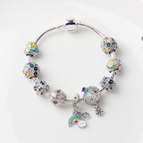 Darrahopens Fashion > Women's Fashion > Women's Jewellery Sky-themed Heart Wreath Rainbow Pendant Alloy Bracelet(20cm)
