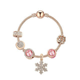 Darrahopens Fashion > Women's Fashion > Women's Jewellery Snowflake Pendant Bracelet: Adorned with Rhinestones & Glass Beads(21cm)