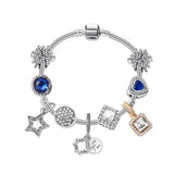 Darrahopens Fashion > Women's Fashion > Women's Jewellery Sparkling Charm Bracelet with Smiley, Crystal, Rhinestone Beads & Hollow Star Zircon Pendants(20cm)