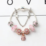 Darrahopens Fashion > Women's Fashion > Women's Jewellery Spring Blossom Charm Bracelet with Flower Beads(19cm)