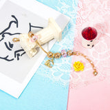Darrahopens Fashion > Women's Fashion > Women's Jewellery Sweet Style Crystal Rhinestone Gold Star Moon Pendant Cute Pink Bead Bracelet(17cm)