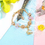 Darrahopens Fashion > Women's Fashion > Women's Jewellery Sweet Style Crystal Rhinestone Gold Star Moon Pendant Cute Pink Bead Bracelet(21cm)