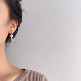 Darrahopens Fashion > Women's Fashion > Women's Jewellery Vintage Asymmetrical Earrings Handmade Floral Glass and Pearl Drop Design for Women