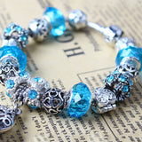 Darrahopens Fashion > Women's Fashion > Women's Jewellery Vintage Crystal Zircon Beaded Bracelet with Hollow LOVE Alloy Pendant, Adjustable Snake Chain Bracelet(17cm+5cm)