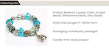 Darrahopens Fashion > Women's Fashion > Women's Jewellery Vintage Crystal Zircon Beaded Bracelet with Hollow LOVE Alloy Pendant, Adjustable Snake Chain Bracelet(20cm+5cm)