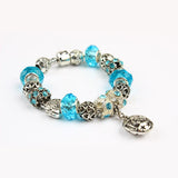 Darrahopens Fashion > Women's Fashion > Women's Jewellery Vintage Crystal Zircon Beaded Bracelet with Hollow LOVE Alloy Pendant, Adjustable Snake Chain Bracelet(20cm+5cm)