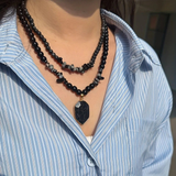 Darrahopens Fashion > Women's Fashion > Women's Jewellery Vintage Double-Layer Hand-Strung Turquoise Necklace, Bohemian-Style Crackle Pendant for Protection and Elegance