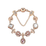 Darrahopens Fashion > Women's Fashion > Women's Jewellery Vintage Gold Bracelet with Crystal, Zircon & Floral Beads, Oval Zircon Pendant(19cm)