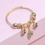 Darrahopens Fashion > Women's Fashion > Women's Jewellery Vintage Love Flower Star Charm Beaded Crown Pendant DIY Open Bangle(18cm)