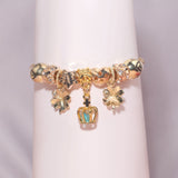 Darrahopens Fashion > Women's Fashion > Women's Jewellery Vintage Love Flower Star Charm Beaded Crown Pendant DIY Open Bangle(18cm)