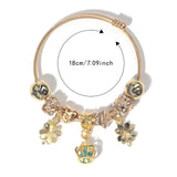 Darrahopens Fashion > Women's Fashion > Women's Jewellery Vintage Love Flower Star Charm Beaded Crown Pendant DIY Open Bangle(18cm)