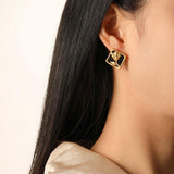 Darrahopens Fashion > Women's Fashion > Women's Jewellery Vintage Matte Black Rose Square Stud Earrings Elegant Fashion Jewelry Women