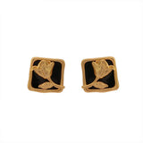Darrahopens Fashion > Women's Fashion > Women's Jewellery Vintage Matte Black Rose Square Stud Earrings Elegant Fashion Jewelry Women