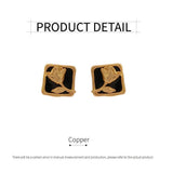 Darrahopens Fashion > Women's Fashion > Women's Jewellery Vintage Matte Black Rose Square Stud Earrings Elegant Fashion Jewelry Women