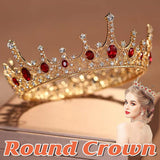 Darrahopens Fashion > Women's Fashion > Women's Jewellery Vintage Princess Wedding Crown Hair Accessories Bridal Round Tiara Headpiece