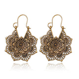 Darrahopens Fashion > Women's Fashion > Women's Jewellery Vintage Silver Mandala Flower Dangle Earrings, Hanging Design